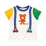 ミキハウス ホットビスケッツ(MIKIHOUSE HOTBISCUITS) ビーンズくん☆星柄サスペンダープリント☆半袖Ｔシャツ(72-5215-972) 110cm マルチｰくま（87）
