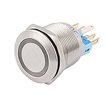 XDiscount プッシュボタンスイッチ DC 12V ホワイト LED ライト フラットヘッド