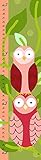 Green Leaf Art Growth Chart, Pink Owls on Green [並行輸入品]