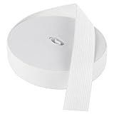 FINGOOO 平ゴム 織ゴム 弾性バンド ウエスト 紐 サイズ調整 裁縫 手芸 (25mm×10m,ホワイト)