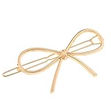 Lovoski シンプル　ちょう結び　蝶　メタル　ヘアピン　ヘアクリップ　髪飾り　髪留め　ヘアアクセサリー　ユニ​​ーク　ギフト　全2色選べる - ゴールド