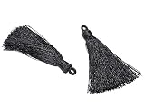 (SAJ) 「2個入り」 タッセル ブラック 6cm ハンドメイド パーツ アクセサリーパーツ 材料