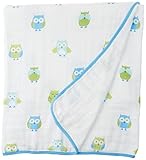 Angel Dear Muslin Nap Blanket, Blue Owl by Angel Dear