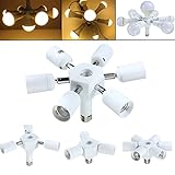 ILS - 6 in 1 Rotatable E27 Base LED Light Lamp Bulb Adapter Holder Socket Splitter