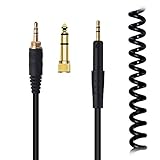 HD598コイルケーブル、ロック付きコネクタ交換部品1/8"と1/4"から2.5mm陽補助延長線, 兼容SENHEISER HD6 HD7 HD8 HD515 HD518 HD558 HD579 HD595 HD599 HD598SEイヤホンと互換性がある