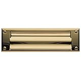 Baldwin 0015.003 Open Magazine Size Letter Box Plate, Lifetime Polished Brass [並行輸入品]