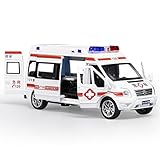 1: 32の救急車、警察車、消防車、合金検査モデル、模擬音響、子供のおもちゃのための車のプレゼントなどがあります。 (救急車) [並行輸入品]