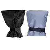 Dovewill 蛇口カバー　屋外　全6種選択　冬用　凍結防止　蛇口ソックス　2個セット　オックスフォード - グレー+ブラック