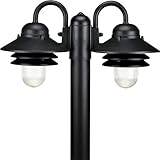 Progress Lighting P5493-31 2-Light Post Mount Plastic Fixture with Prismatic Acrylic Shade, Textured