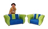 KEET Sofa and Chair Fancy Kid's Set, Blue/Green [並行輸入品]