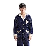 モコモコ ルームウエア 　男性　パジャマ　秋 冬 長袖 ハート　可愛い パジャマ 保温 ルームウエア 大きいサイズ クリスマスプレゼント (XXXL)