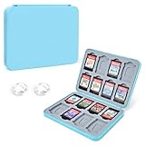 Dlseego Switch ゲームカードケース ニンテンドー スイッチカード 収納ケース 16枚スイッチカード 16枚SDカードケース switchゲームソフト16点収納 switch ソフトケース ゲームカードポケット 携帯便利 耐衝撃 アナログスティックカバー*2 パープル, Purple