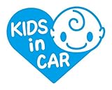 Sticker Shop Haru KIDS ＩＮ CAR ステッカー ハート型Aタイプ 15cm ライトブルー