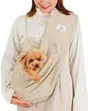 nöpö(ノポ) 肩ラク ペットスリング (アイボリー, S-M, サイズ調整あり) 小型犬・猫用 抱っこ紐 洗濯OK