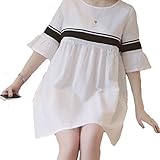 juan Fashion Store Onlineレディース マタニティ ウェア ワンピース フリル ライン バイカラー チュニック 肩出し半袖 授乳 口 無地 丸首 シンプル 大人 かわいい 夏 ピ