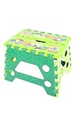 【選べるキャラクター】 折りたたみ 踏み台 ステップ チェア ミニタオル セット スヌーピー ミッキー ミニー　(トイストーリー★グリーン 小)