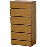 ライフスタイリングショップ チェスト 5段 幅46×奥行28cm 木製 薄型 引出付 ライトブラウン DL-614WLB