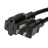 Otimo 15 Ft Power Cord 5-15P to 5-15R Black / SJT 16/3 [並行輸入品]