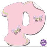 壁デカールLetterベビー名デカールステッカー装飾文字装飾バタフライ – 子供の赤ちゃんの保育園、少女の寝室、子どもの遊び部屋by bugs-n-blooms Letter " p " PPPUGB