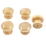 uxcell キャビネット　引き出しノブ　直径2.5センチメートル　ラウンド木製プルノブハンドル　5個セット