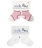 Sock Ons 6-12 Months - TWIN PACK (B/Pink & White Twin Pack) by Sock Ons