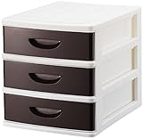 シェルタ 浅型3段卓上チェスト ブラウン SC-A3BR