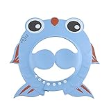 Yosoo キッズシャワーキャップ キッズシャワーハット シャワー保護帽子 洗髪用 お風呂 かわいい漫画 赤ちゃんシャンプー キャップキッズ 簡単着用 調節可能 EVA素材 環境に優しい(ブルー)