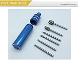 6ピース木工ロータリーフライスカッター3.17ミリメートルシャンク木材チゼルカッターグラインダーアクセサリキット彫刻ドリルビット