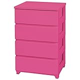 JEJ 収納ケース カラースタイルチェスト4段 ピンク (1個組)