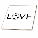 CT _ 180487 InspirationzStore Loveシリーズ – Loveテキストwith OスポーツのブラックとホワイトサッカーボールFootball Player – タイル 8-
