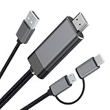 Type C HDMI 変換ケーブル Micro USB/USB C to HDMI ケーブル 2M USB-C機器対応 ミラーリングケーブル HDMI接続 アダプター YouTube TV出力 充電可 HD1080P USB Type-C/Micro USB HDMI変換ケーブル