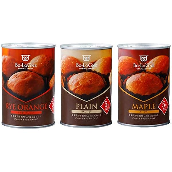 Amazon 備蓄deボローニャ 5年保存 6缶セット プレーン味 メープル味 ライ麦オレンジ味 備蓄deボローニャ 備蓄用保存パン 通販