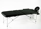 マッサージベッド ソフトレザー リクライニング機能付き アルミ 折りたたみベッド 指圧 エステ 整体 bk