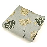 生地 ゴブランジャガード くま柄 ブルー系 約140cm幅×150cm 1枚入 65555-1