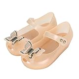 Onuneed 女の子　ベビー用シューズ　　光り　リボン付き　可愛い　サンダル 1-3歳 (16.5, オレンジ)