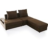 ソファ リクライニング 組み合わせ自由 座面下収納 飾り棚テーブル 3人掛け ソファーベッド ダークブラウン