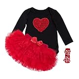 Zhhlinyuan 良質 Infant Cotton Romper Tutu Skirt+ Headband Set 赤ちゃん Girls Christmas Party Dress Photogr