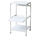 山善(YAMAZEN) レンジ台 幅48×高さ89 ロータイプ キャスター付 ホワイト 木目調 GRW-41R(WH)