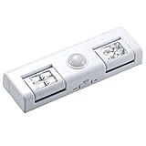 イーサプライ センサーライト LED 人感 電池式 角度調節 壁掛け 懐中電灯 フットライト EYS-LED012W