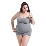 Ancdream プラスサイズ 授乳キャミソール 無地 レディース 前開き マタニティ 授乳口付き 柔らかい アンダーウェア 妊産婦 産前 産後 授乳用 パッド付 年中使える インナー 便利 アンダー
