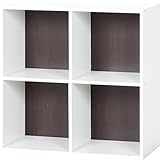 不二貿易 ユニットKDボックス ワイアード 幅60cm 4マス棚付き ブラウン 96630