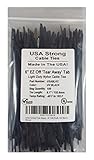 USA Strong Cable Ties. Tear-Away 6-Inch Tote Saver Nylon Zip Cable Ties in Re-Sealable Package. (6" 