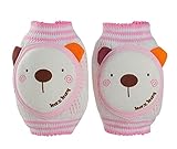 1ペアベビー膝肘パッドレッグウォーマー幼児の膝プロテクターピンク