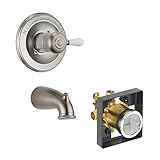 Delta Delta KTDLE-T14178H777-SS Leland Tub Filler Kit Pressure-Balance Single-Function Cartridge wit