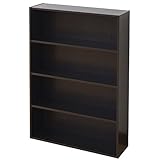 山善(YAMAZEN) 本棚カラーボックス 4段 ブラック(背板ヴェンゲ) CDCR9060(BKWGWG)