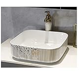 陶器 洗面ボール，省スペ 室外 ミニ型 洗面ボウル 楕円形 洗面台 手洗器 洗面台 手洗い鉢 おしゃれ 洗面ボ ガラス 手洗い鉢 手洗い器 壁付け型 (E)