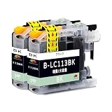 【TAKEYUKI】LC113-BK ブラック 2本 互換インクカートリッジ LC113 互換品 インク LC113-4PK 純正品併用 増量 大容量 残量表示 個別包装 対応機種：MFC-J4910CDW J4810DN J4510N J6975CDW J6973CDW J6970CDW J6770CDW J6573CDW J6570CDW DCP-J4215N J4210N