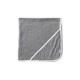 Burt's Bees Baby - Infant Single Ply Hooded Towel 100% Organic Cotton (Heather Grey) [並行輸入品]