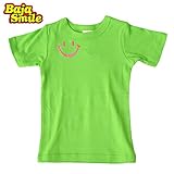 (バハスマイル)BAJASMILE スマイル刺繍 半袖Tシャツ グリーン 120cm