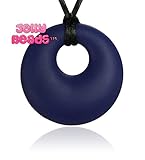 Jelly Beads Ares Silicone Teething Necklace - Teether Ring Donut Pendant for Mom (Navy) by Jelly Bea